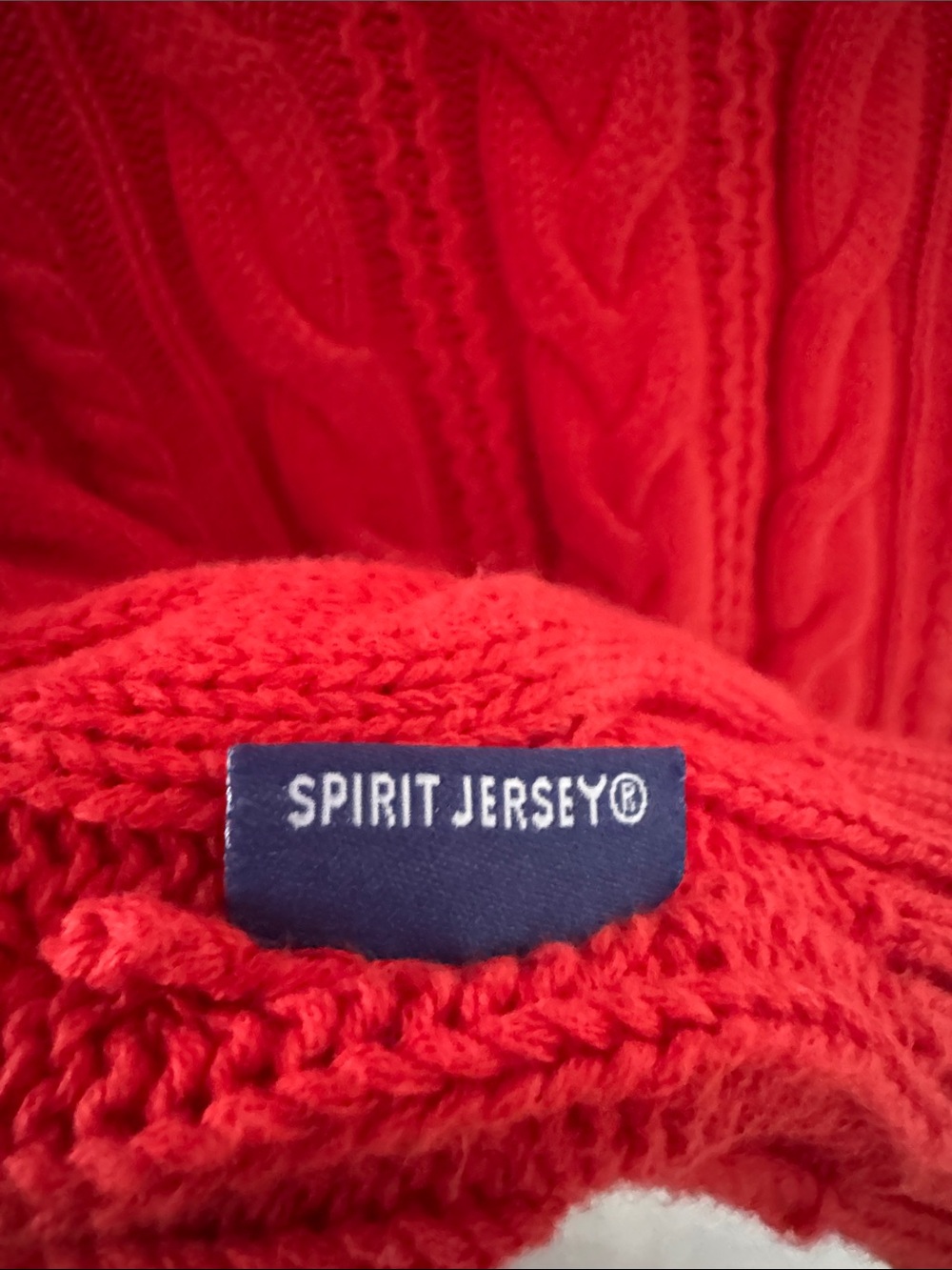 90’s Oversized Disney Red Cable-Knit Crewneck Spirit Jersey Embroidered Sweater - Picture 7 of 7